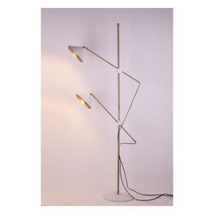 MICASA 2-Bulb G9 Floor Lamp Gold and White